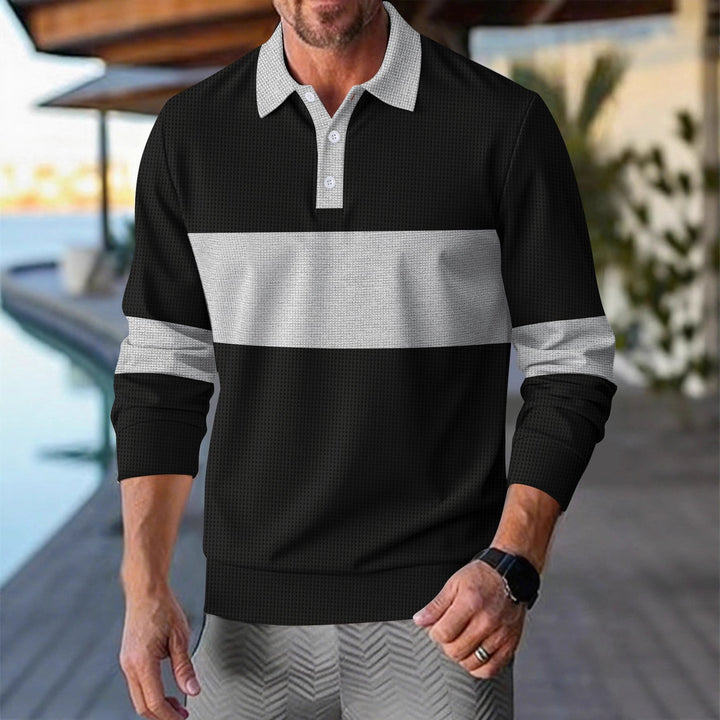 Herren sportliches Poloshirt mit innovativem Anlasskragen Aliams