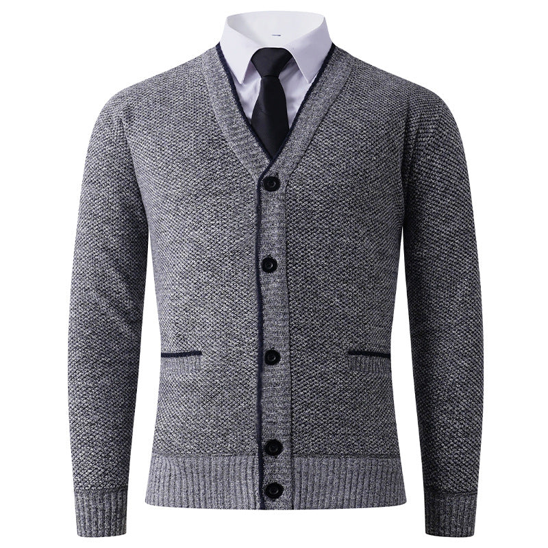 Herren Strickjacke mit V-Ausschnitt und klassischem Design Aliams