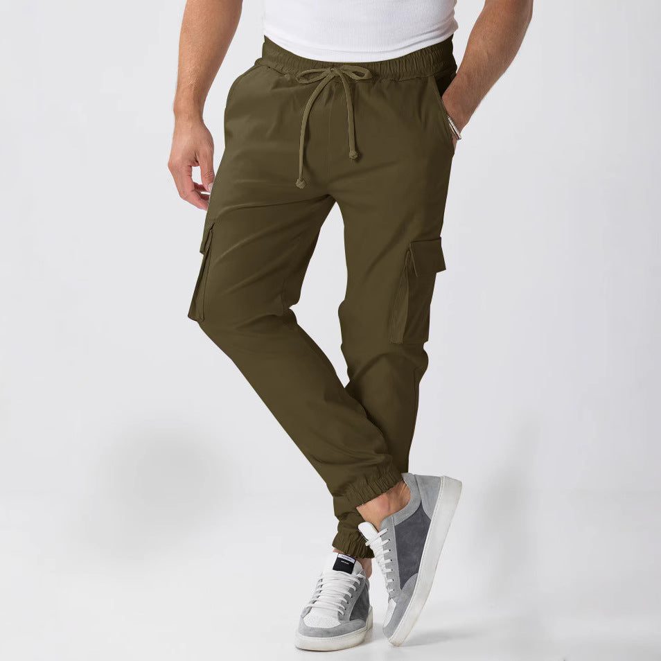 Herren Cargo-Hose mit elastischem Bund und mehreren Taschen Aliams