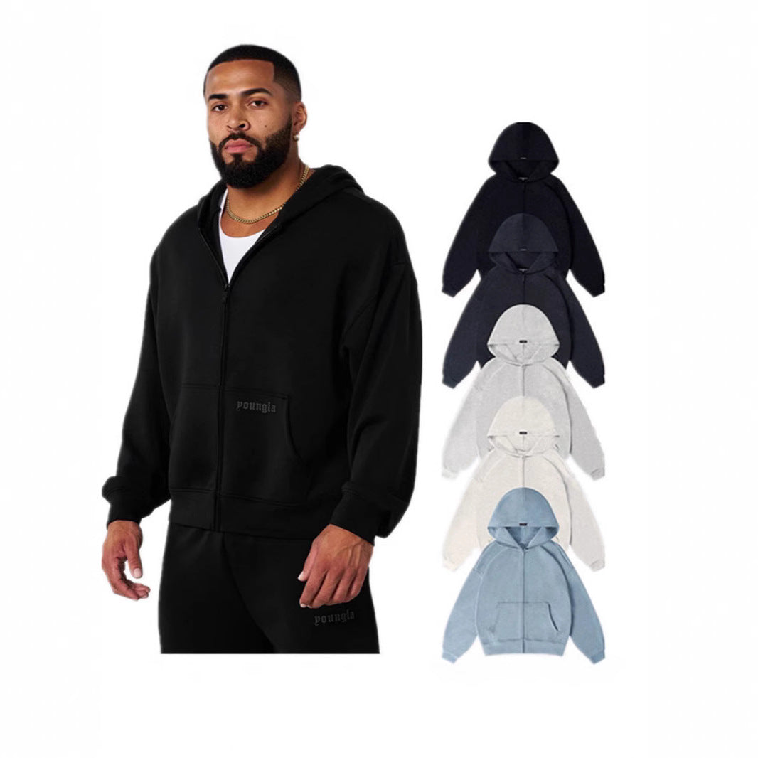 Herren Kapuzenpullover mit durchgehendem Reißverschluss und praktischen Taschen Aliams