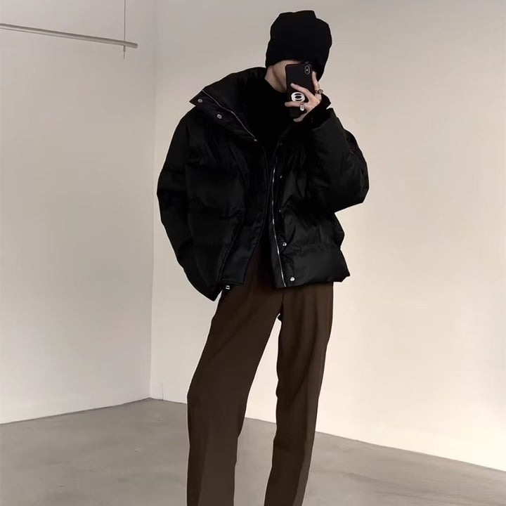 Unisex gefütterte Oversized-Jacke mit hohem Kragen Aliams