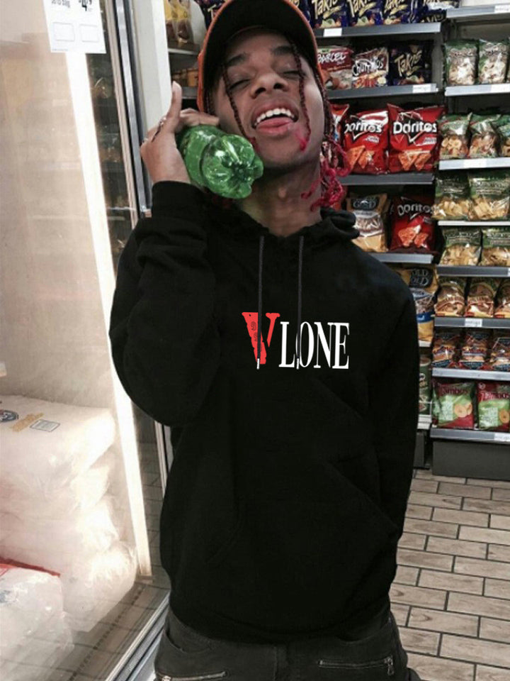 Herren Kapuzensweatshirt mit trendigem Grafikdruck Aliams