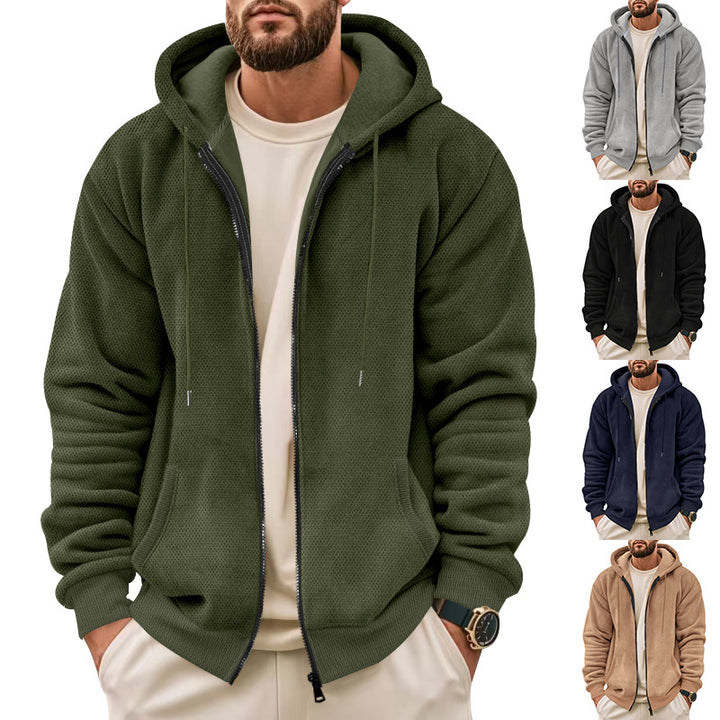 Herren funktionale Kapuzenjacke mit Reißverschluss und atmungsaktiver Netzstruktur Aliams