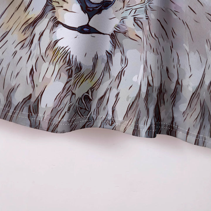 Herren Kurzarm Hemd mit künstlerischem Tierdruck Aliams