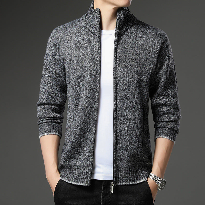 Herren Fleecejacke mit hochgeschlossenem Kragen und praktischen Reißverschlusstaschen Aliams