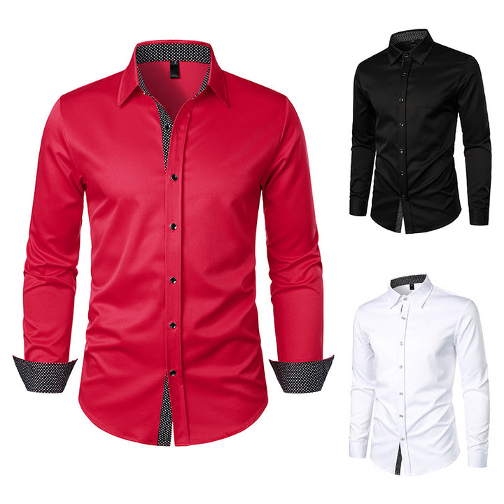 Herren elegantes Sommerhemd mit polierten Druckdetails Aliams