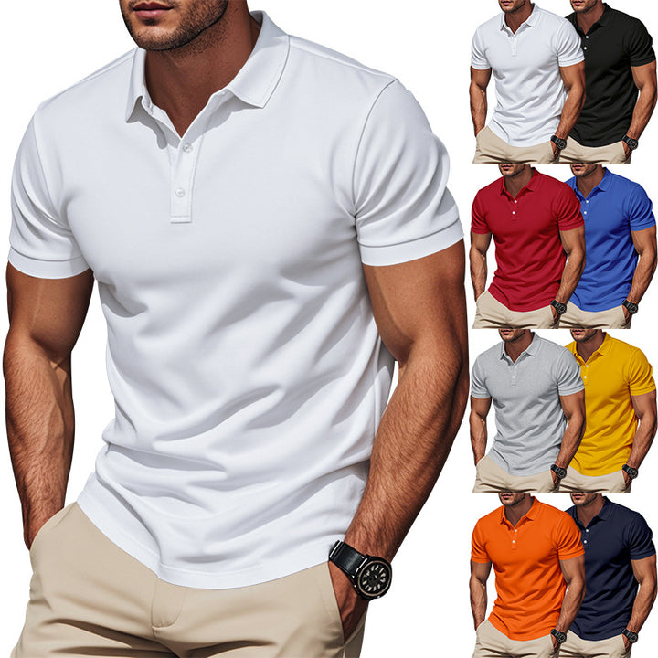 Herren Kurzarm Poloshirt aus atmungsaktivem Baumwollmix mit modernem Kragen Aliams