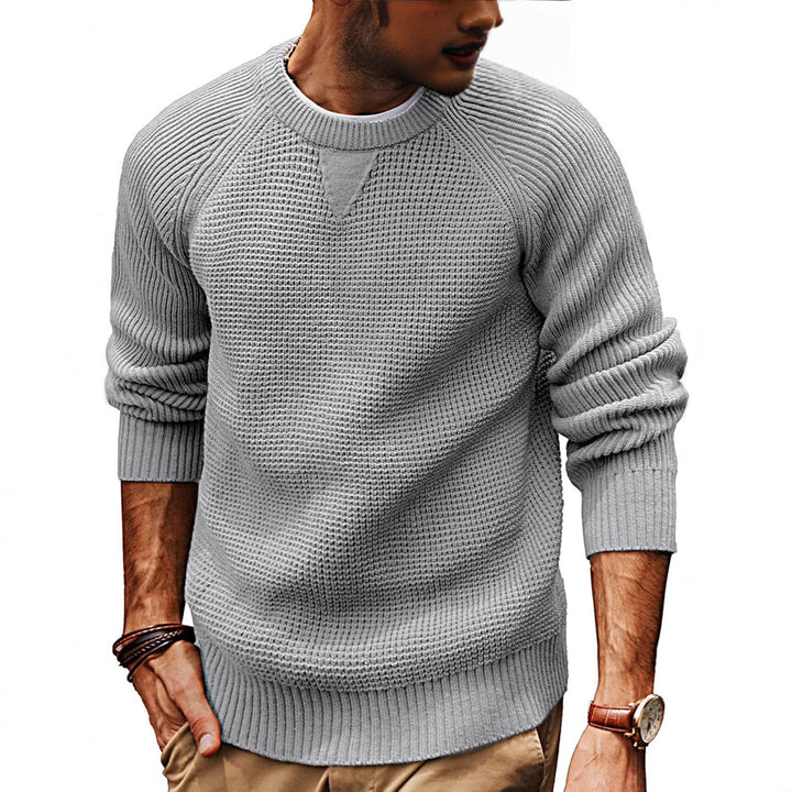 Herren Klassischer Strickpullover mit strukturiertem Muster Aliams