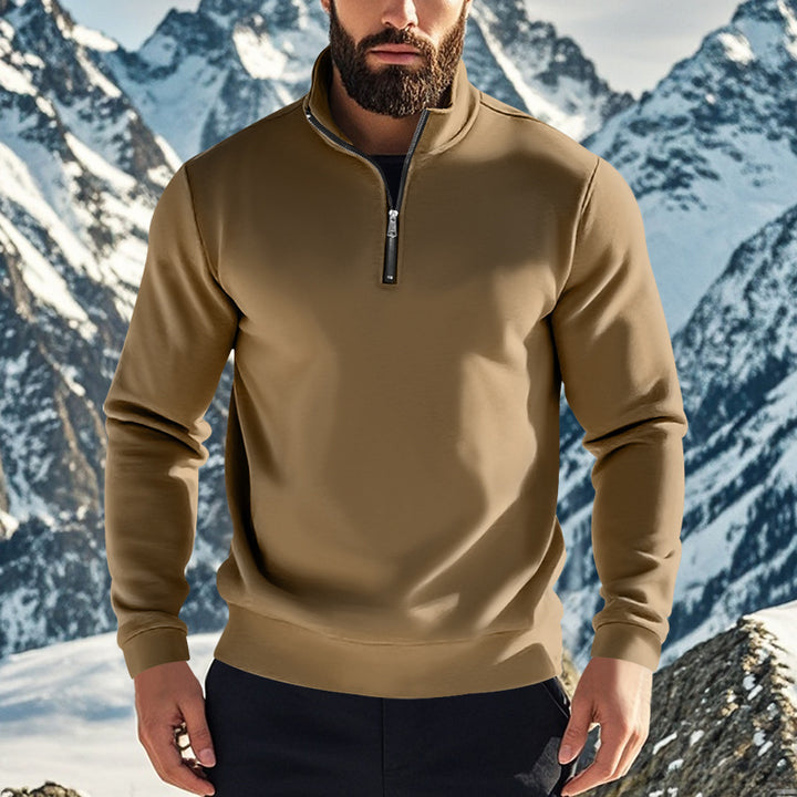 Herren Stehkragen Pullover mit halbem Reißverschluss Aliams