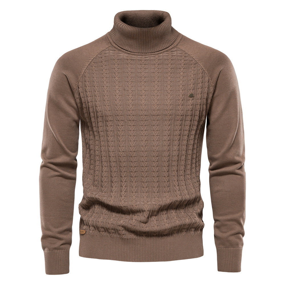 Herren Rollkragenpullover mit strukturiertem Muster Aliams