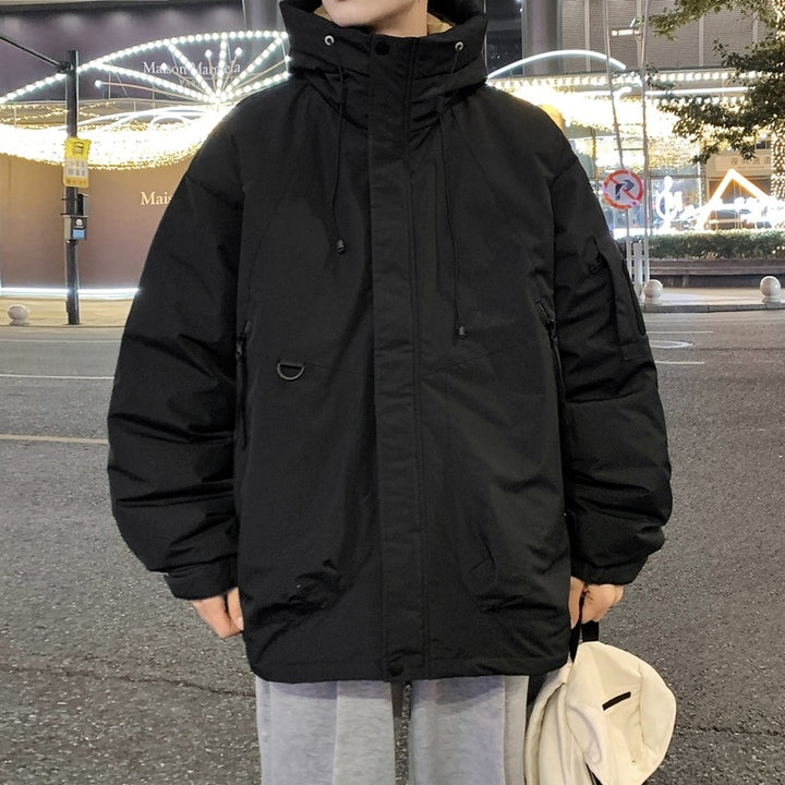 Herren funktionale Winterjacke mit isolierender Füllung und verstellbarer Kapuze Aliams