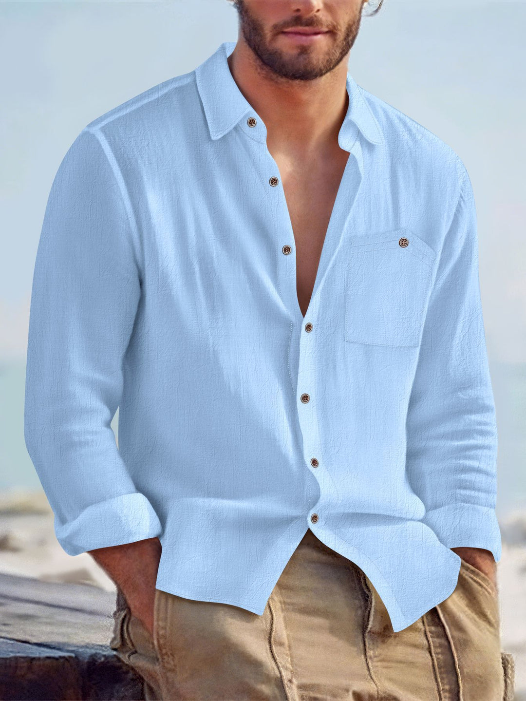 Herren Freizeit-Hemd mit lässiger Passform und praktischer Brusttasche Aliams