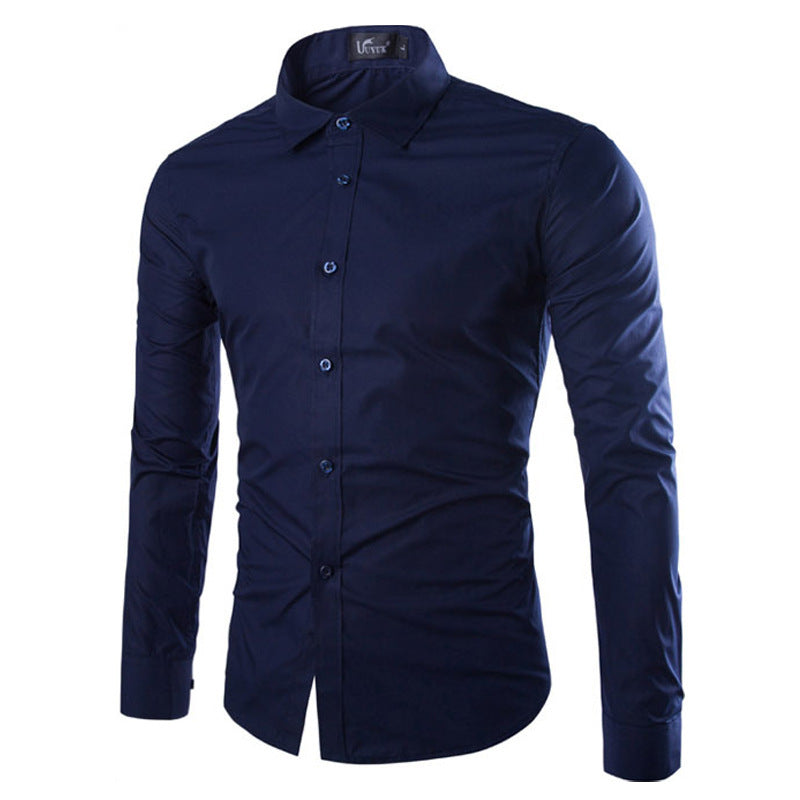 Herren elegante Langarmhemd Aliams