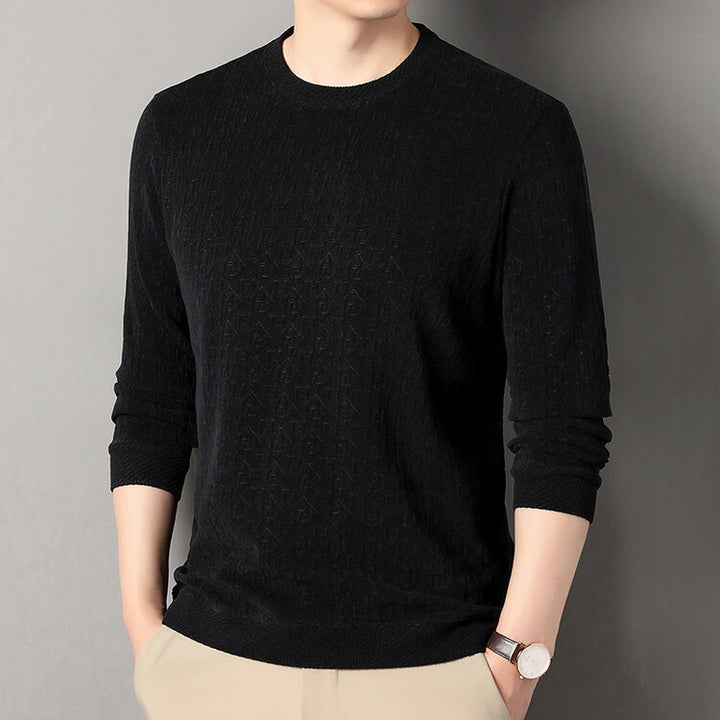 Herren hochwertiger Strickpullover mit modischem 3D-Muster Aliams