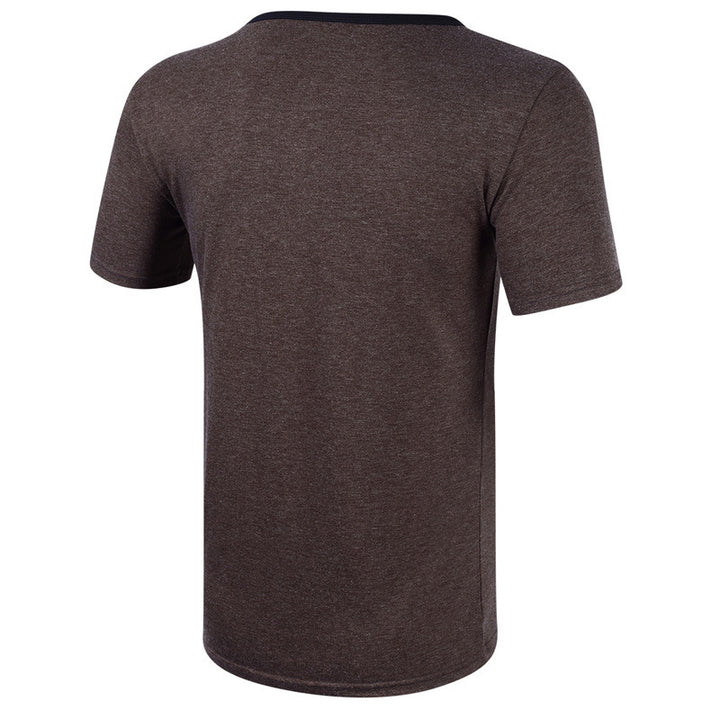 Herren Kurzarm Henley-Shirt mit hochwertiger Knopfleiste und Brusttasche Aliams