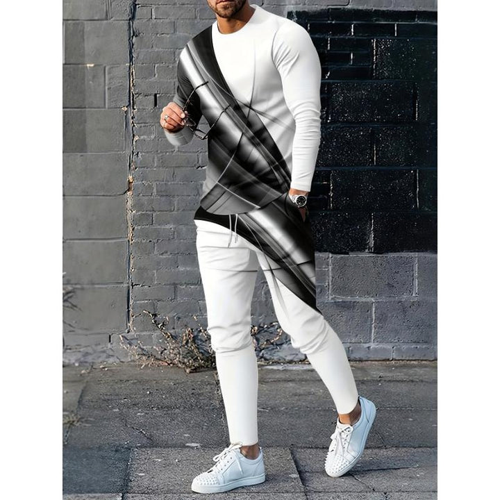 Herren Freizeitmode Set mit langlebigem Langarmshirt und bequemer Jogginghose Aliams