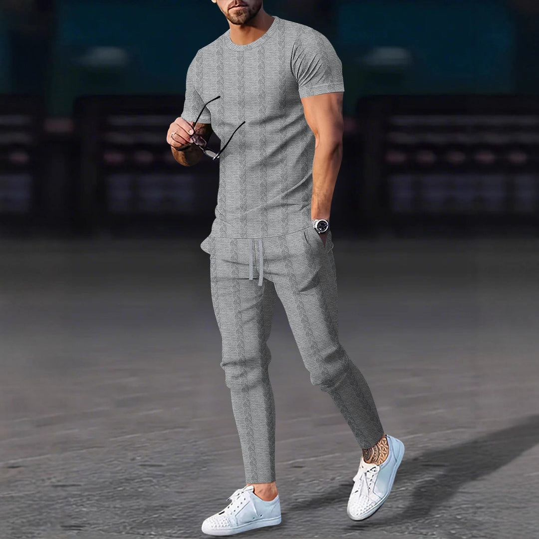 Herren Sportliches Freizeit-Set mit strukturiertem Oberteil und bequemen Jogginghosen Aliams
