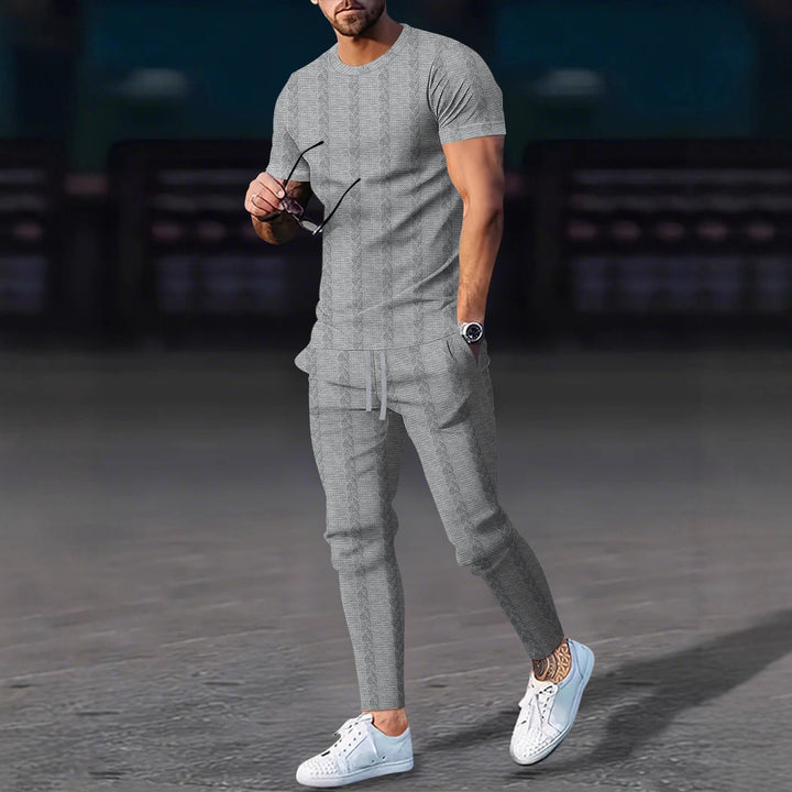Herren Sportliches Freizeit-Set mit strukturiertem Oberteil und bequemen Jogginghosen Aliams