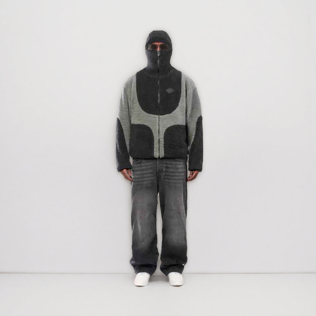 Herren Gemütliche Teddyjacke mit Kontrastnähten Aliams