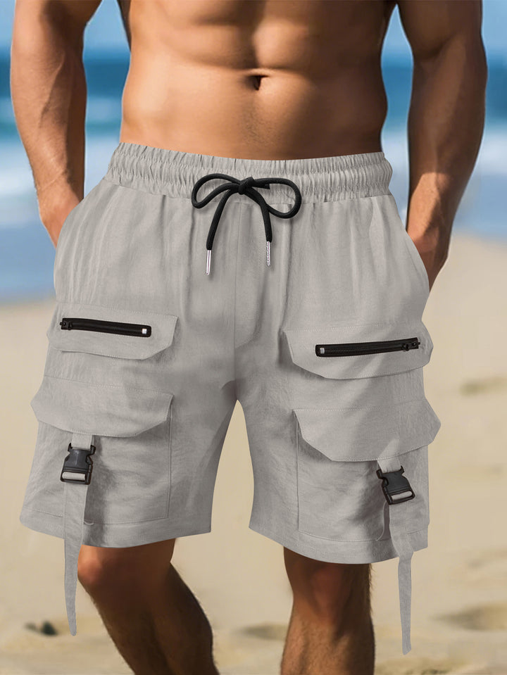 Herren Cargo-Shorts mit multifunktionalen Taschen und verstellbarem Bund Aliams