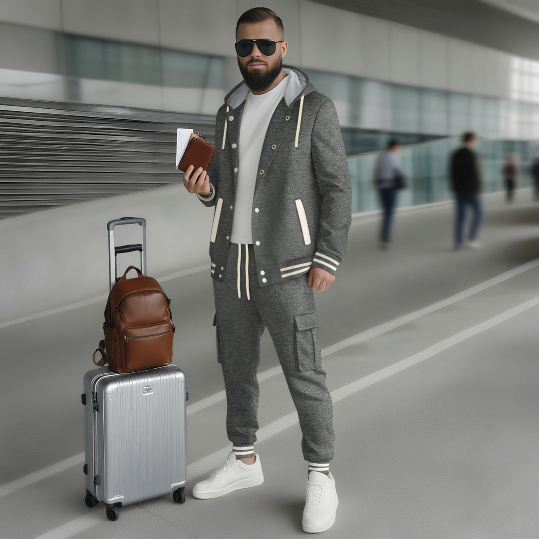 Herren sportlicher Hoodie und Jogginghose Set mit praktischen Tasche und optimaler Passform Aliams