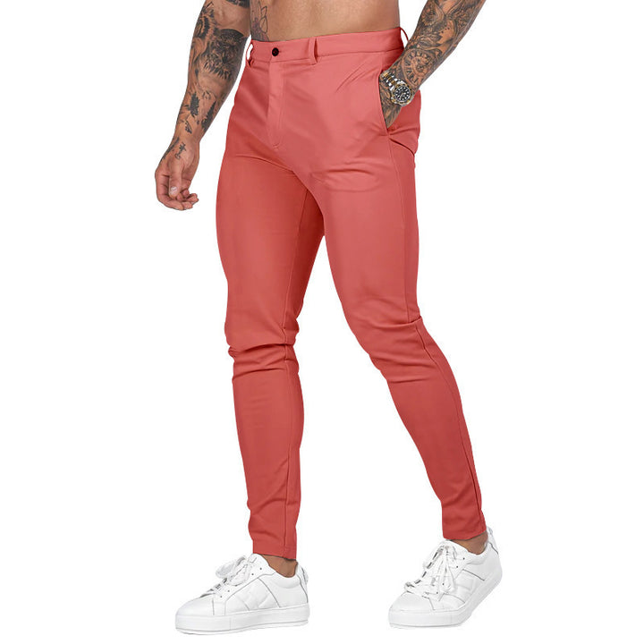 Herren Slim Fit Trousers aus elastischem Material mit seitlichen Taschen Aliams