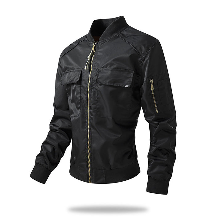 Herren Freizeit-Bomberjacke mit praktischen Taschen und stylischem Kragen Aliams