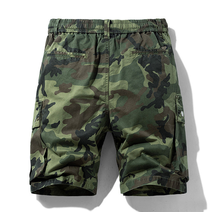 Herren Cargoshorts im lässigen Camouflage-Design mit elastischem Bund und praktischen Taschen Aliams