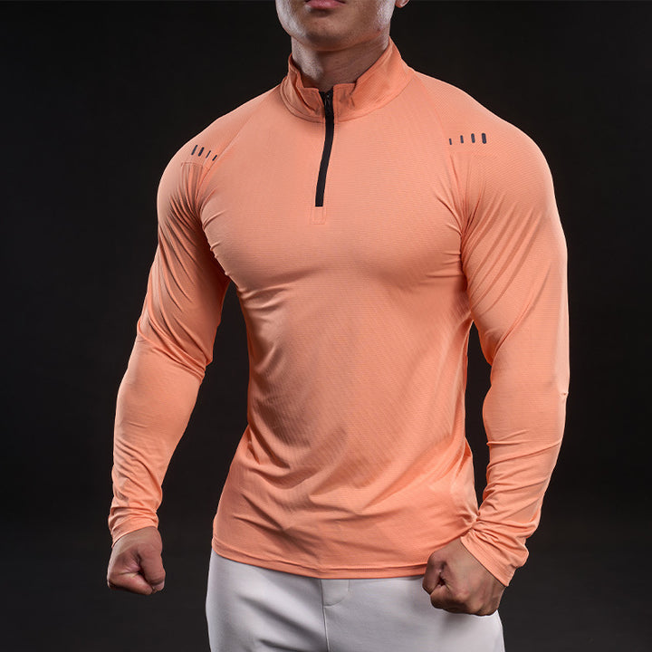 Herren sportliches Funktionsoberteil mit Stehkragen Aliams