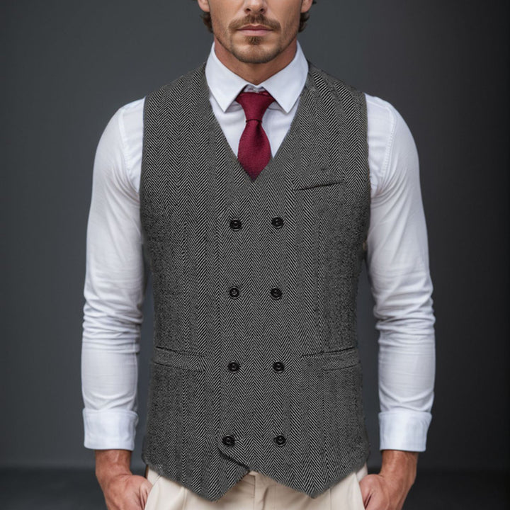 Herren stilvolle Weste im Hahnentrittmuster Aliams