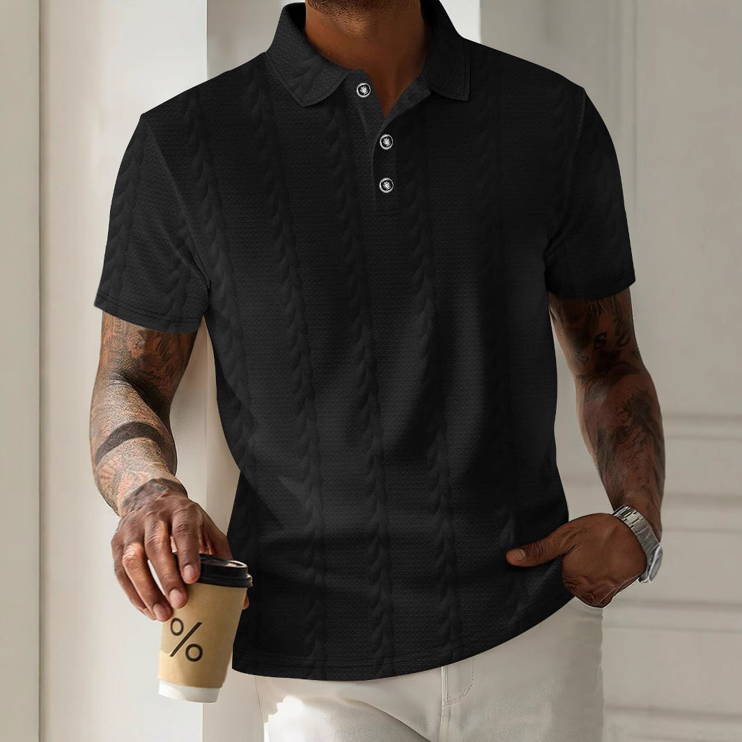 Herren Polohemd mit strukturiertem Design und eleganter Knopfleiste Aliams