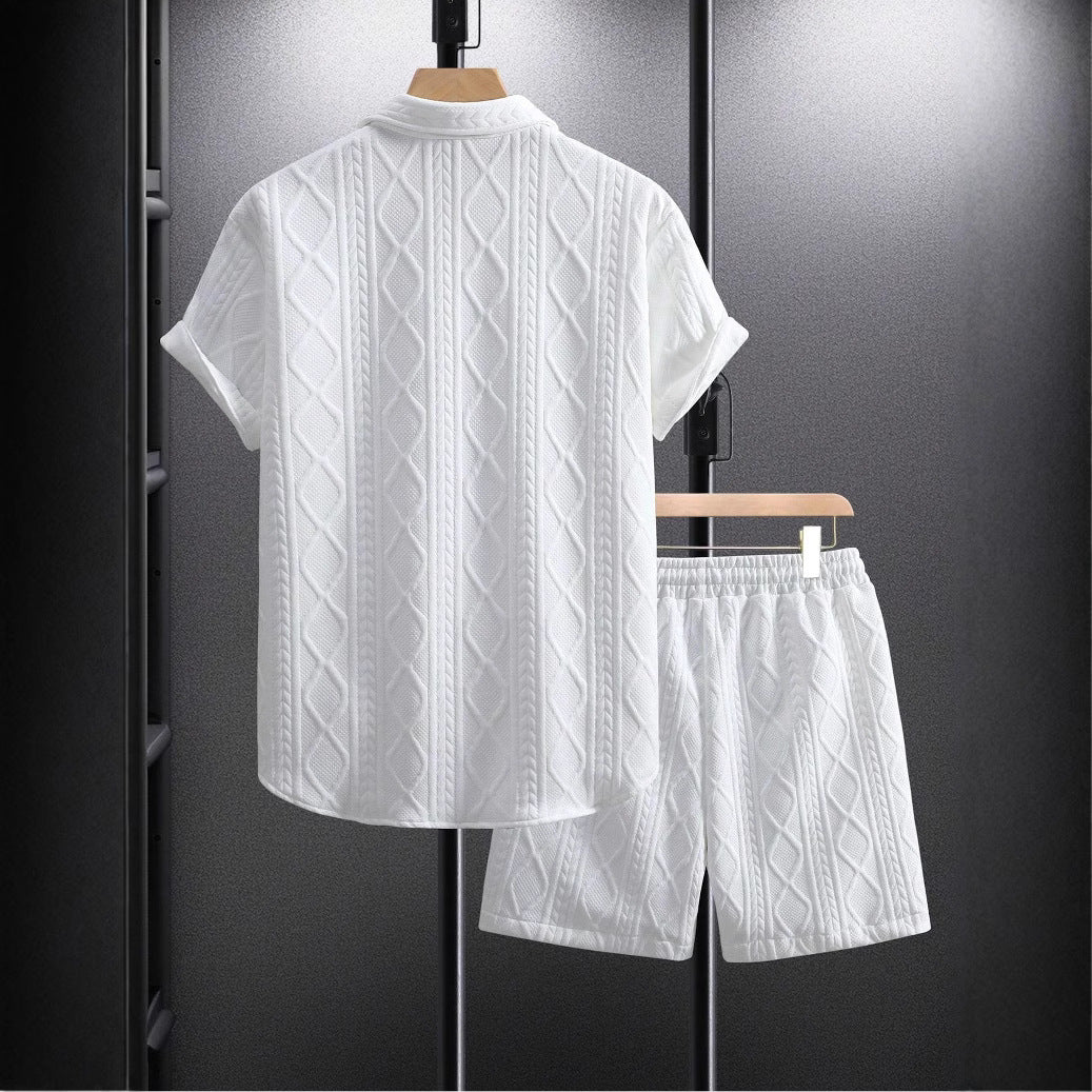 Herren stilvolles Kurzarm-Hemd mit passender Shorts Aliams