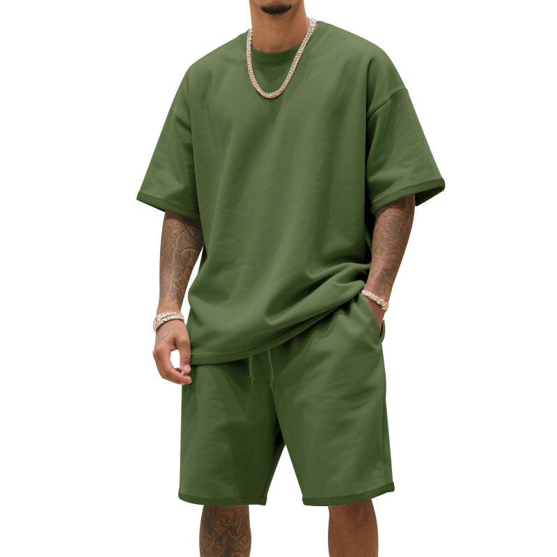 Herren Freizeit-Set mit bequemem T-Shirt und Shorts aus atmungsaktiver Baumwolle Aliams