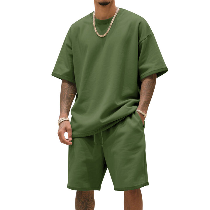 Herren Freizeit-Set mit bequemem T-Shirt und Shorts aus atmungsaktiver Baumwolle Aliams