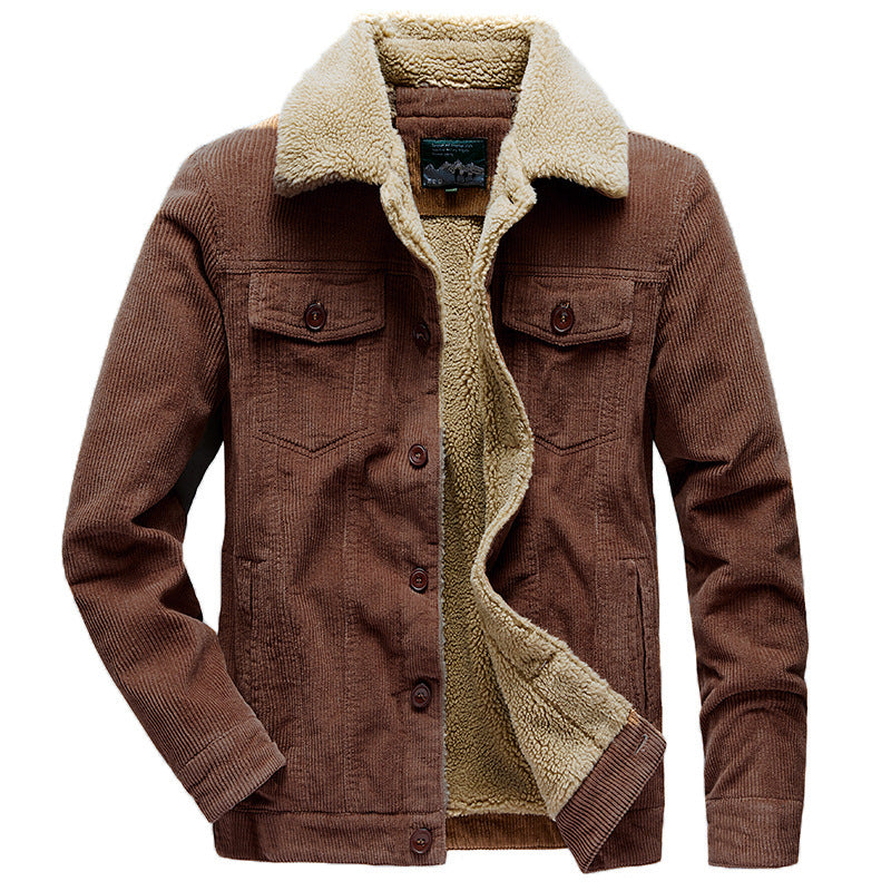 Herren Cordjacke mit stylischem Sherpa-Futter Aliams