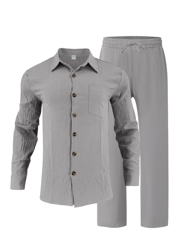 Herren elegante Hemd und Freizeithose Set Aliams