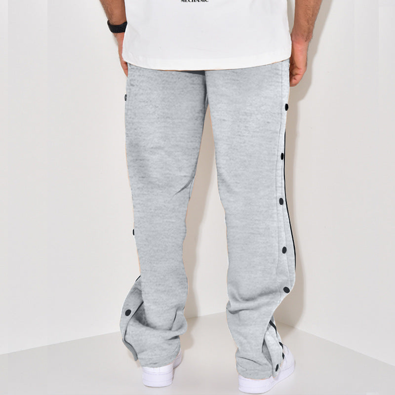 Herren Sportliche Jogginghose mit Druckknopf-Detail und seitlichen Taschen Aliams