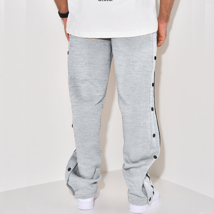 Herren Sportliche Jogginghose mit Druckknopf-Detail und seitlichen Taschen Aliams