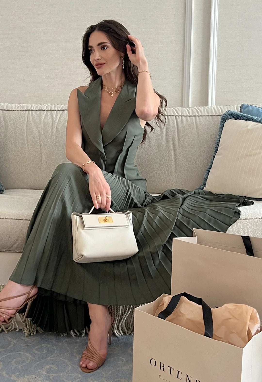 Damen eleganter Plisseerock mit taillierter Passform Aliams