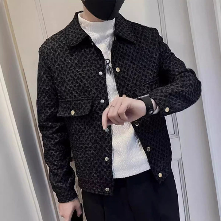 Herren Designjacke mit strukturierten Stoffdetails Aliams