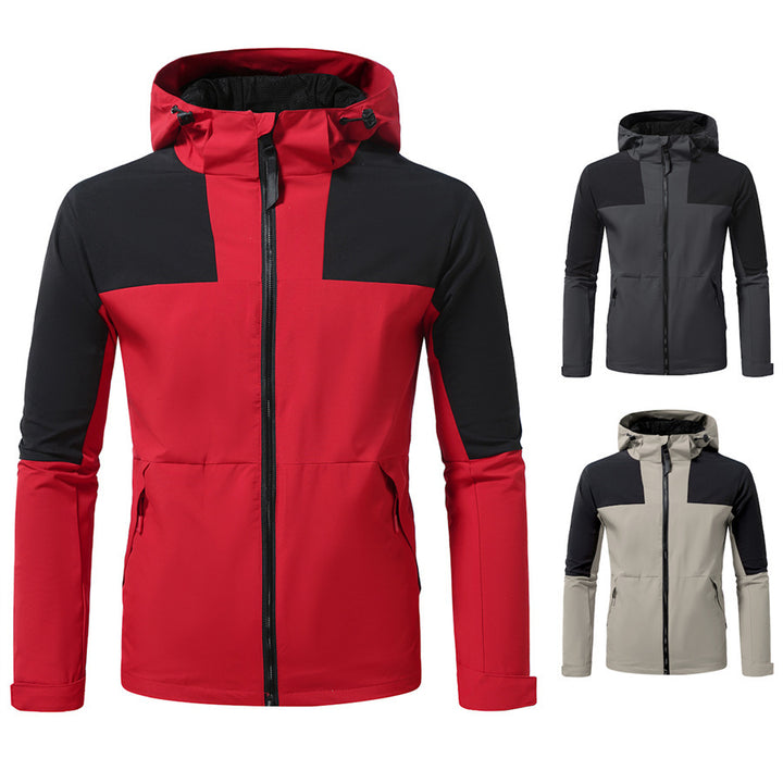 Herren funktionale Outdoor-Jacke mit verstellbarem Kapuzenbereich Aliams