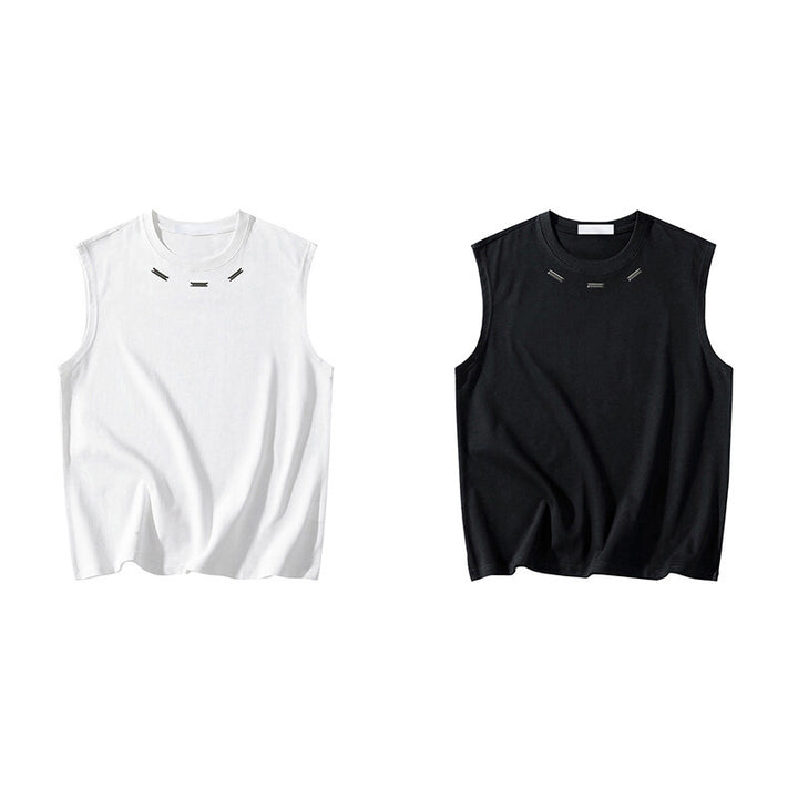 Herren ärmelloses T-Shirt mit stylischem Nähdetail Aliams