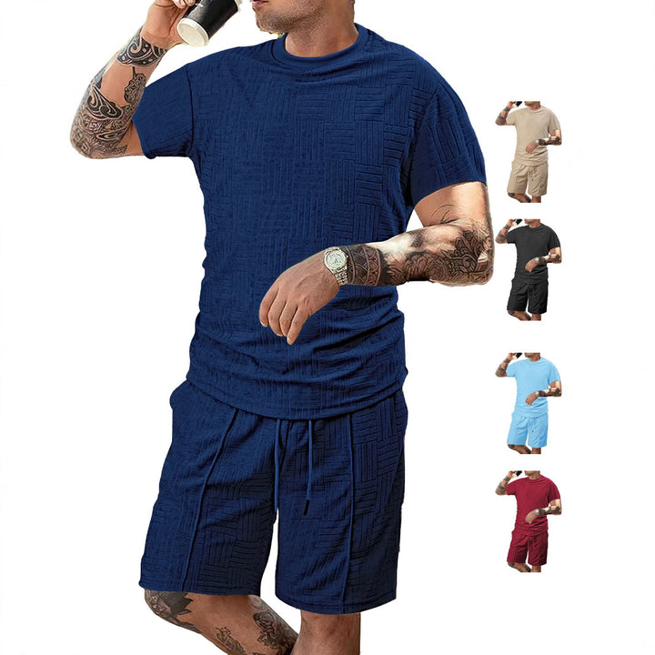 Herren Sport-Outfit mit atmungsaktivem Kurzarmshirt und Shorts Aliams