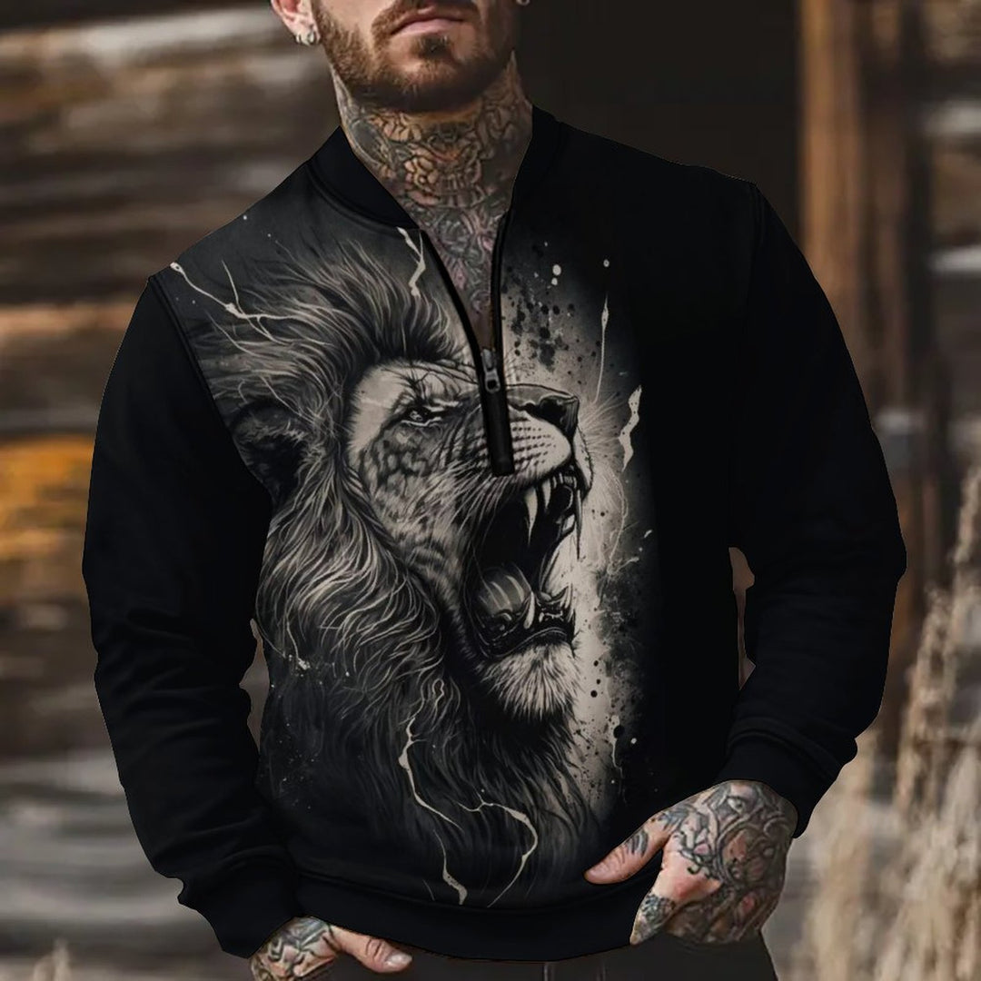 Herren Sweatshirt mit modernem Reißverschluss und traditionellem Design Aliams