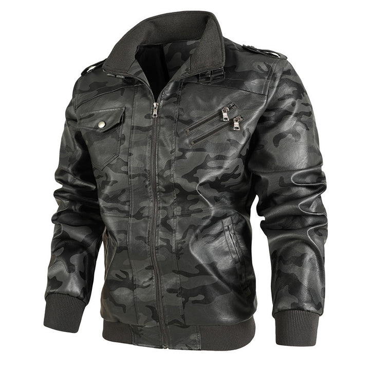 Herren Camouflage Lederjacke Aliams