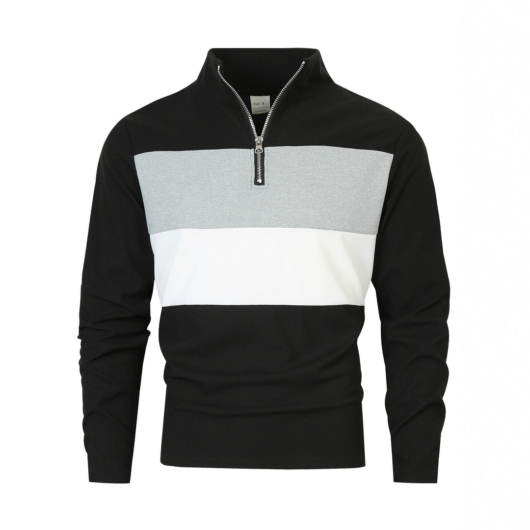 Herren Zip-Pullover mit modischem Farbschnitt und komfortablem Style Aliams