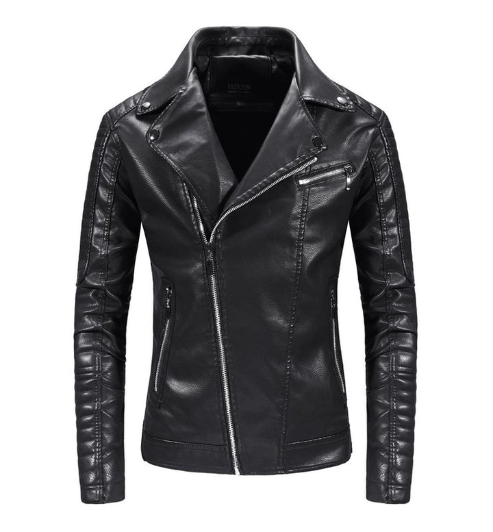 Herren stilvolle Bikerjacke aus Kunstleder Aliams