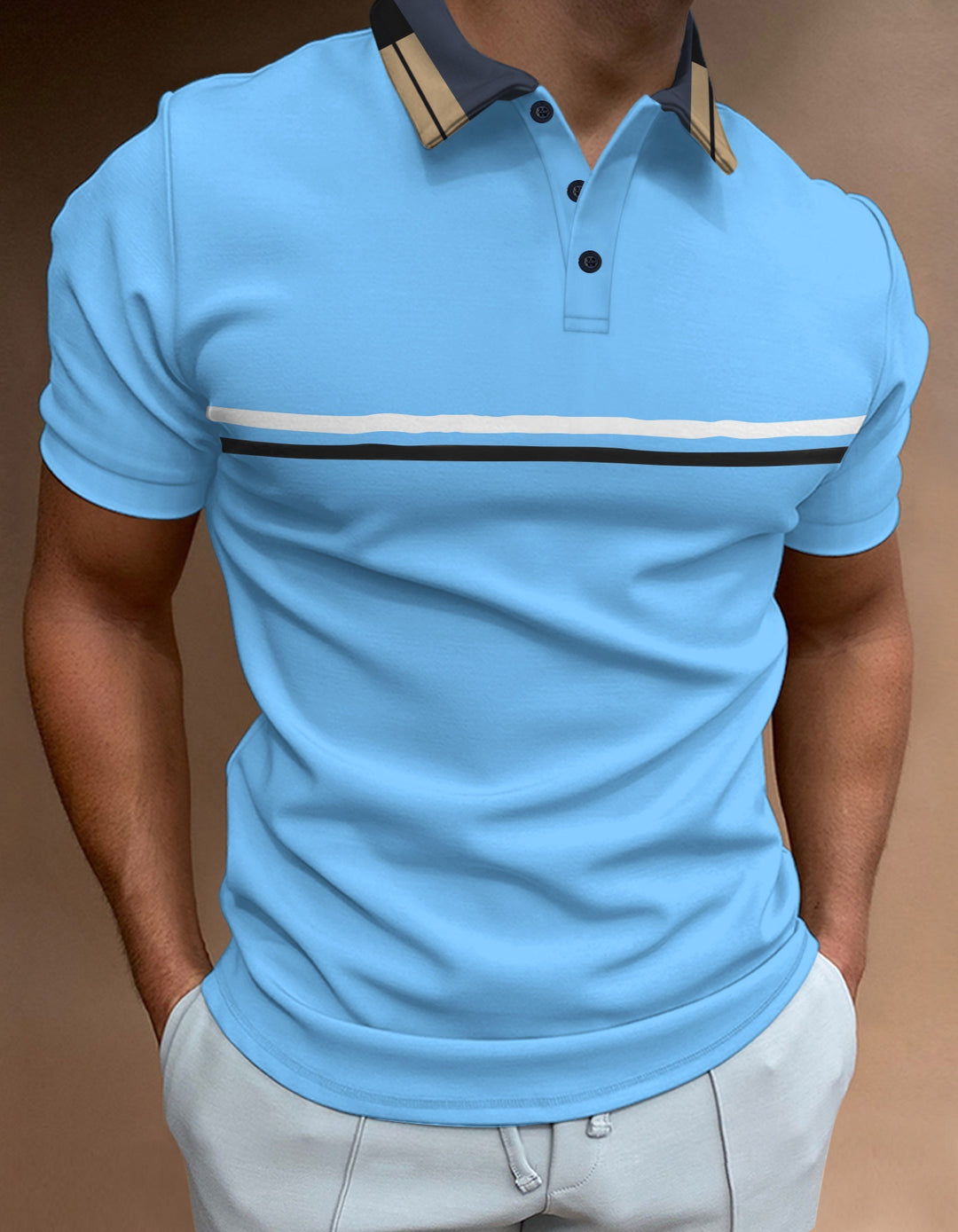 Herren Freizeit Stylisches Sport Polo Aliams