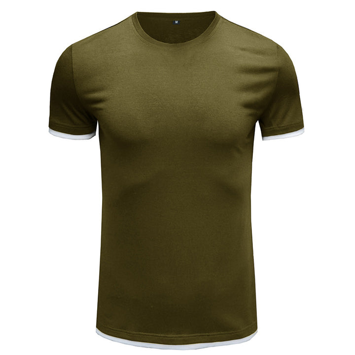 Herren Basic T-Shirt mit kontrastierenden Ärmeln Aliams