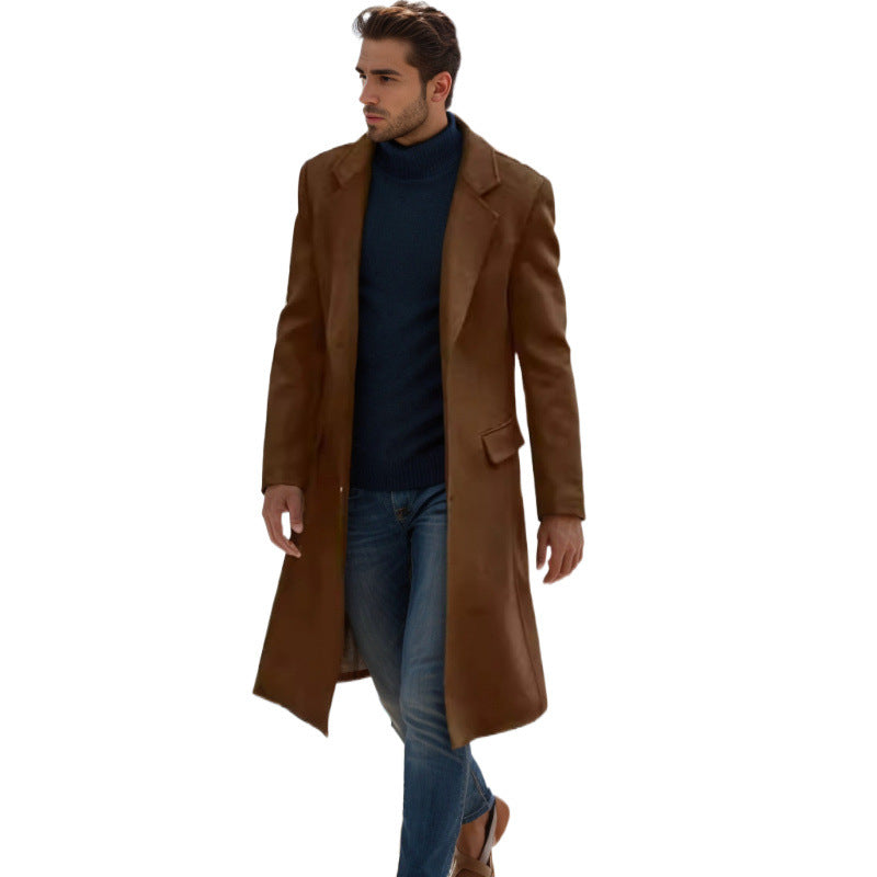 Herren eleganter Langmantel mit strukturiertem Design Aliams